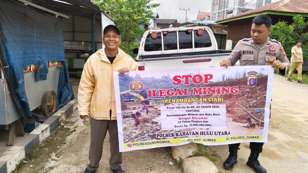 Polsek Kahut Gencar Sosialisasi Bahaya Lingkungan Akibat Tambang Ilegal