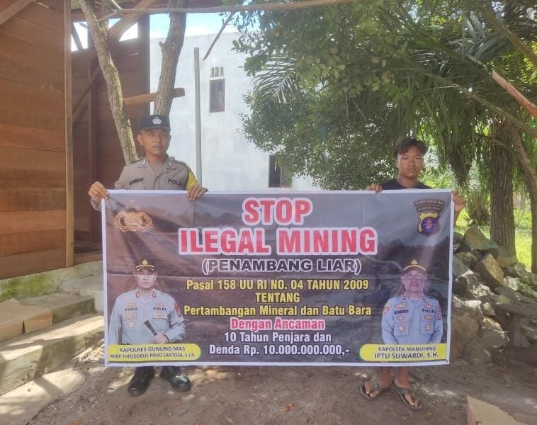 Personel Polsek Tewah Peringatkan Bahaya Tambang Ilegal bagi Lingkungan