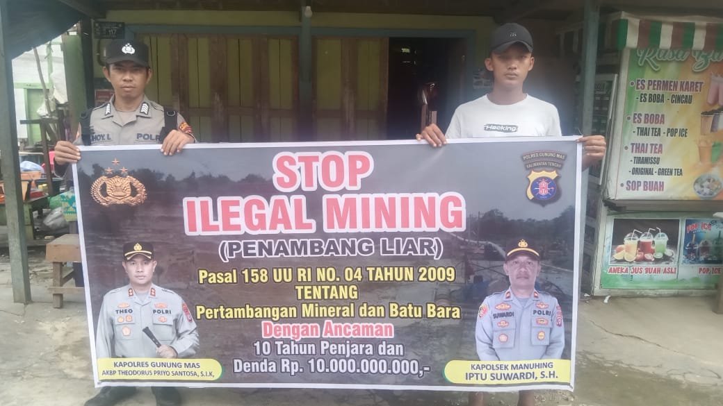Polsek Manuhing Bergerak Aktif dalam Pencegahan Tambang Ilegal
