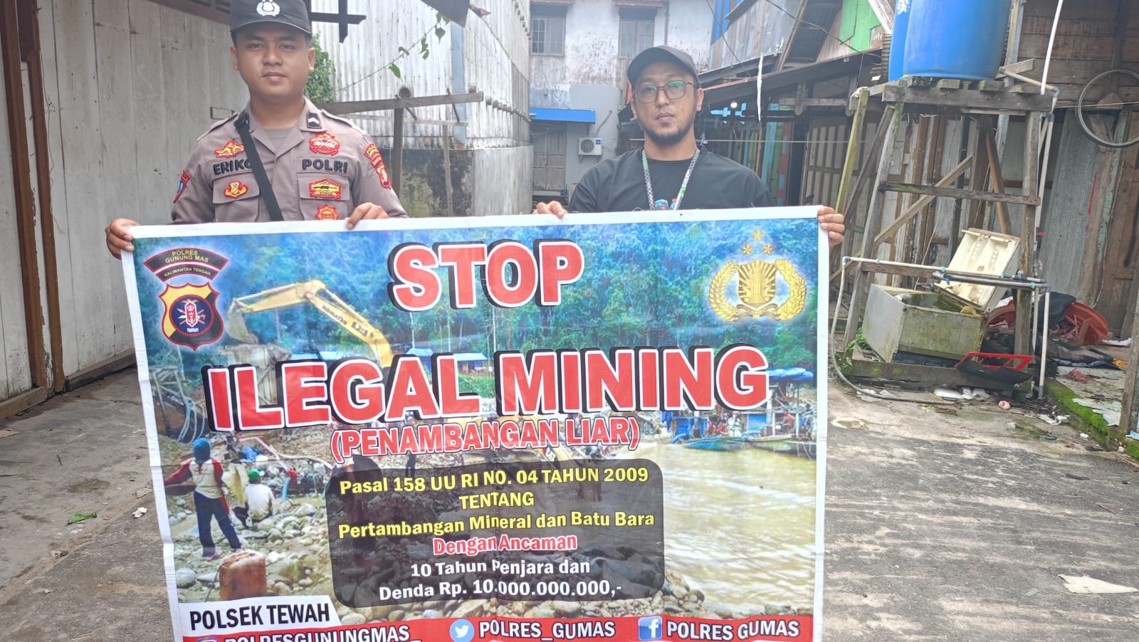 Personel Polsek Tewah Peringatkan Bahaya Tambang Ilegal bagi Lingkungan