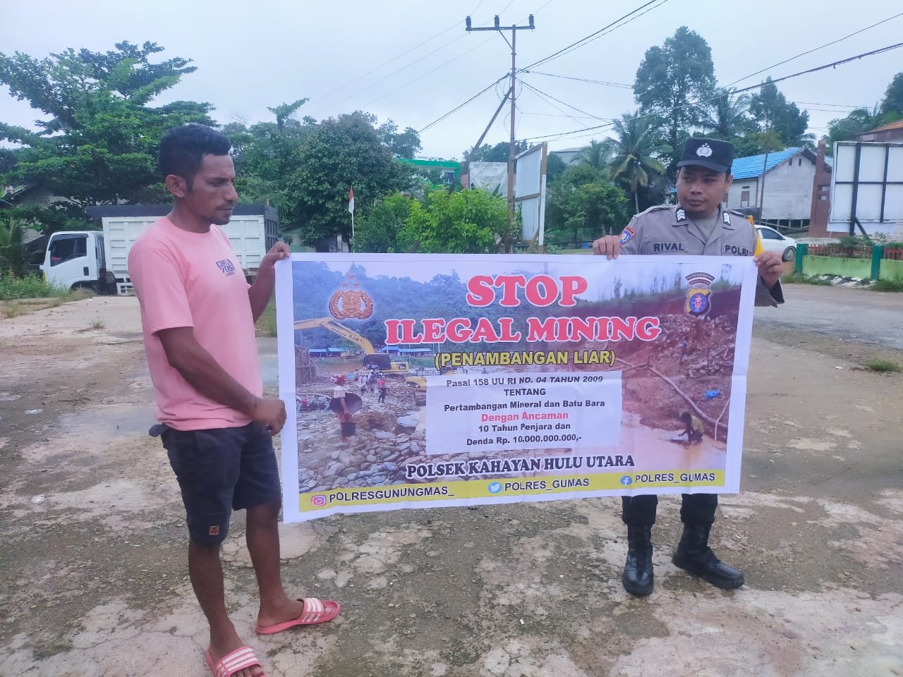 Polsek Kahut Gencar Sosialisasi Bahaya Lingkungan Akibat Tambang Ilegal