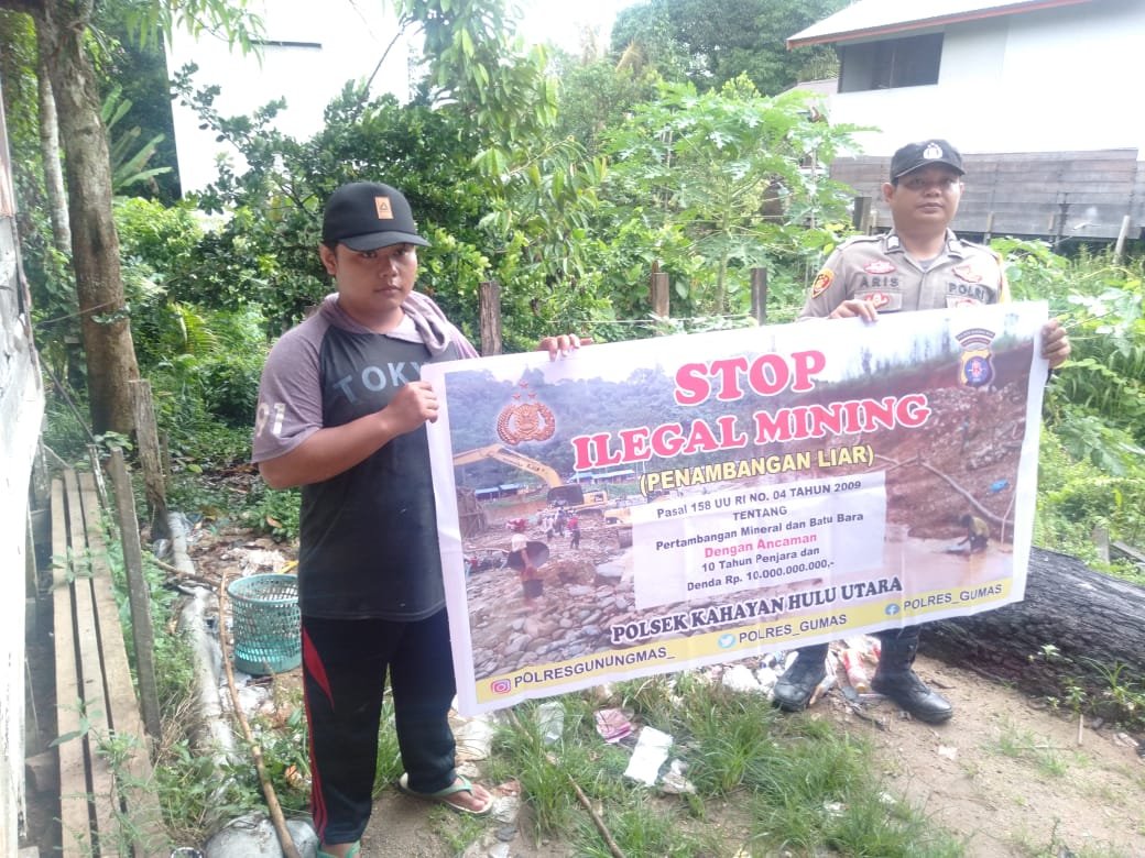 Polsek Kahut Gencar Sosialisasi Bahaya Lingkungan Akibat Tambang Ilegal