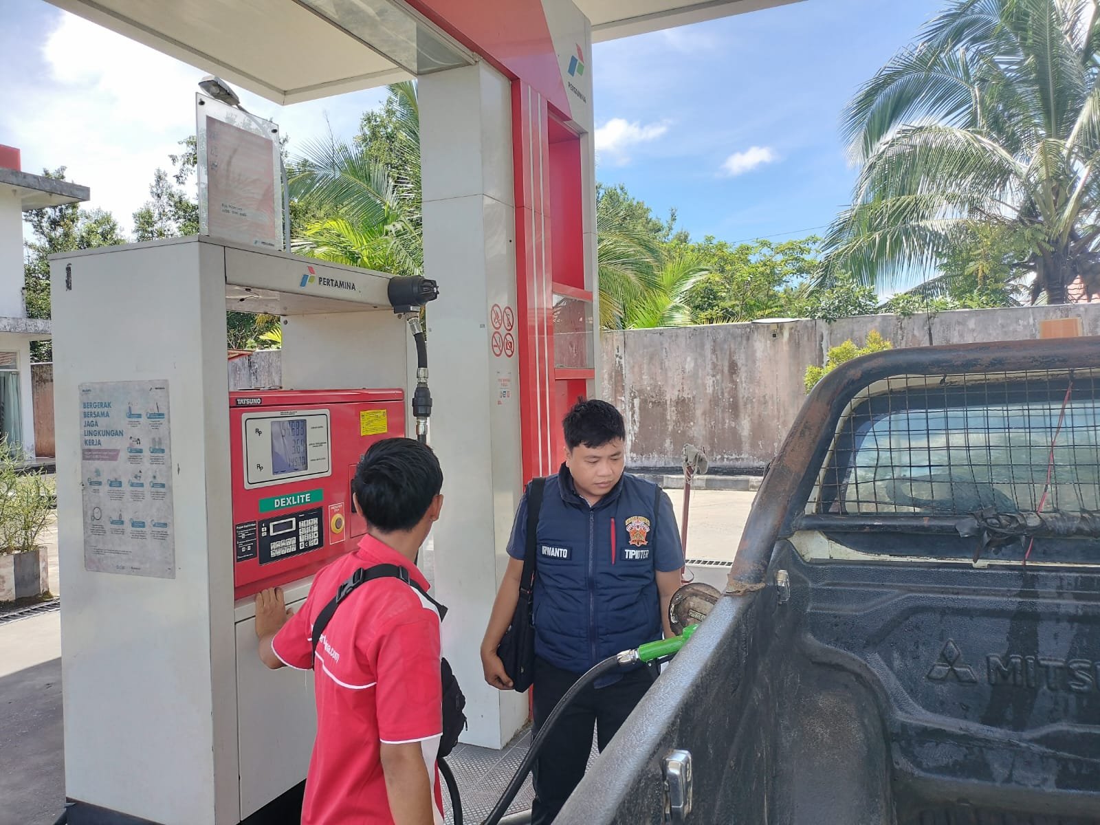 Intensifkan Pengecekan SPBU Jelang Mudik Lebaran Oleh Satreskrim Polres Gunung Mas