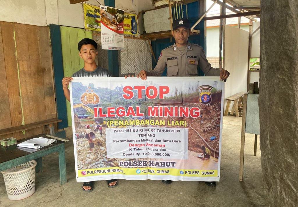 Polsek Kahut Gencar Sosialisasi Bahaya Lingkungan Akibat Tambang Ilegal
