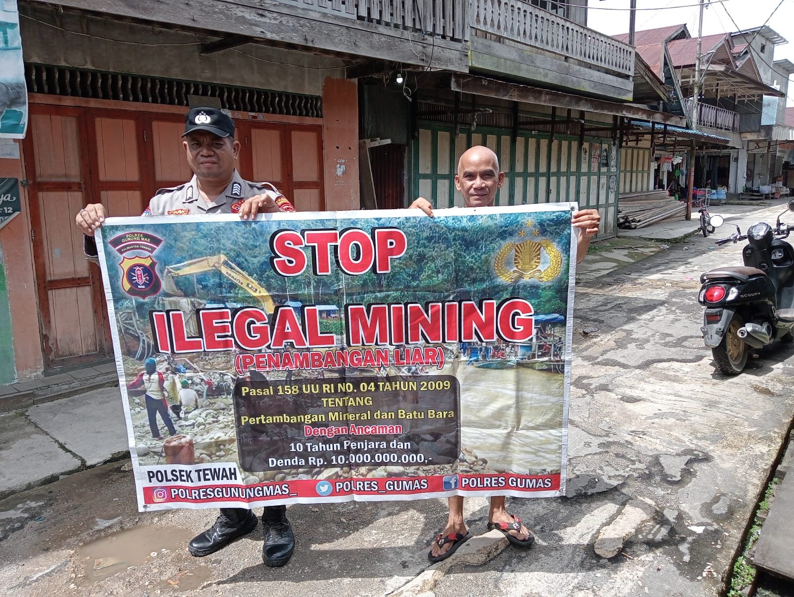 Sosialisasi Polsek Kurun: Warga Wajib Peduli Terhadap Tambang Ilegal
