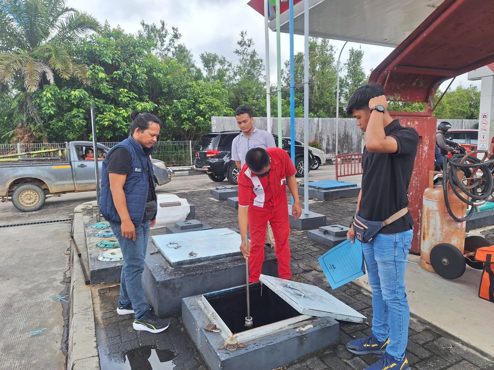 Satreskrim Polres Gunung Mas Intensifkan Pengecekan SPBU Jelang Mudik Lebaran