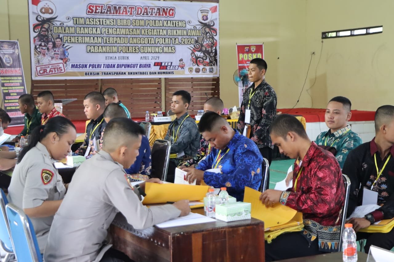 Polres Gunung Mas Terima Kedatangan Tim Asistensi Biro SDM Polda Kalteng, Awasi Penerimaan Terpadu Anggota Polri T.A. 2024