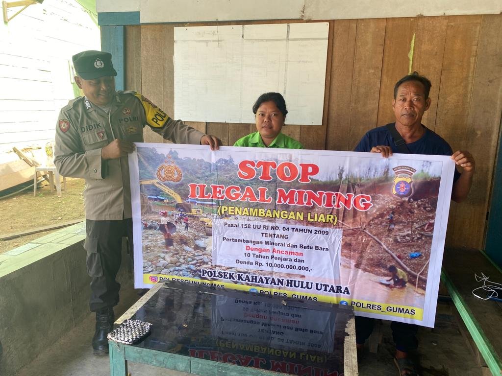Polsek Kahut Gencar Sosialisasi Bahaya Lingkungan Akibat Tambang Ilegal