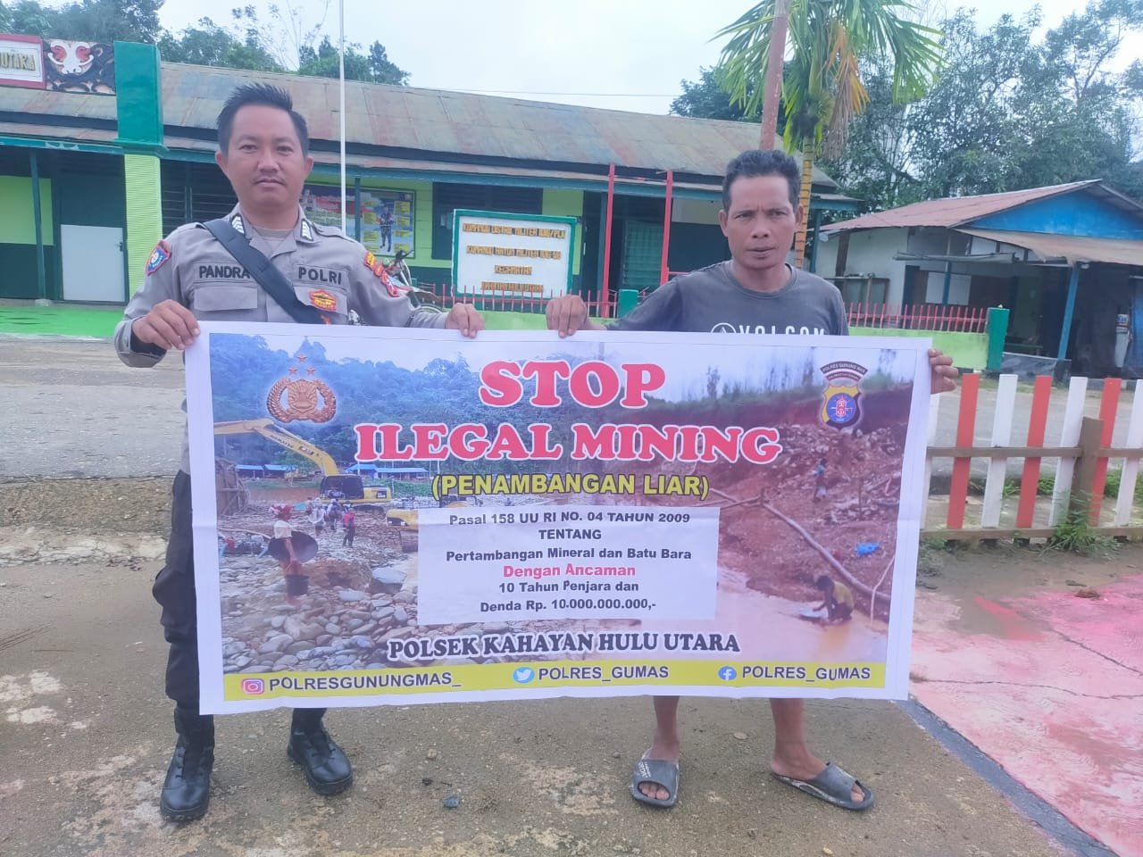 Polsek Kahut Gencar Sosialisasi Bahaya Lingkungan Akibat Tambang Ilegal