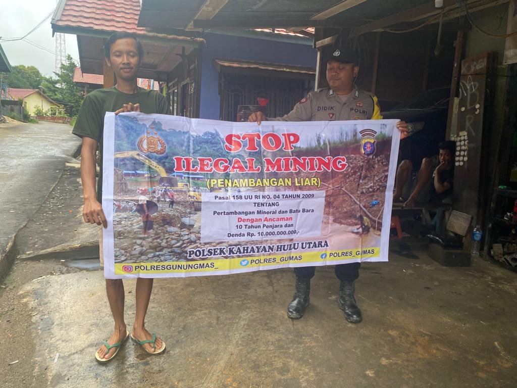 Polsek Kahut Gencar Sosialisasi Bahaya Lingkungan Akibat Tambang Ilegal