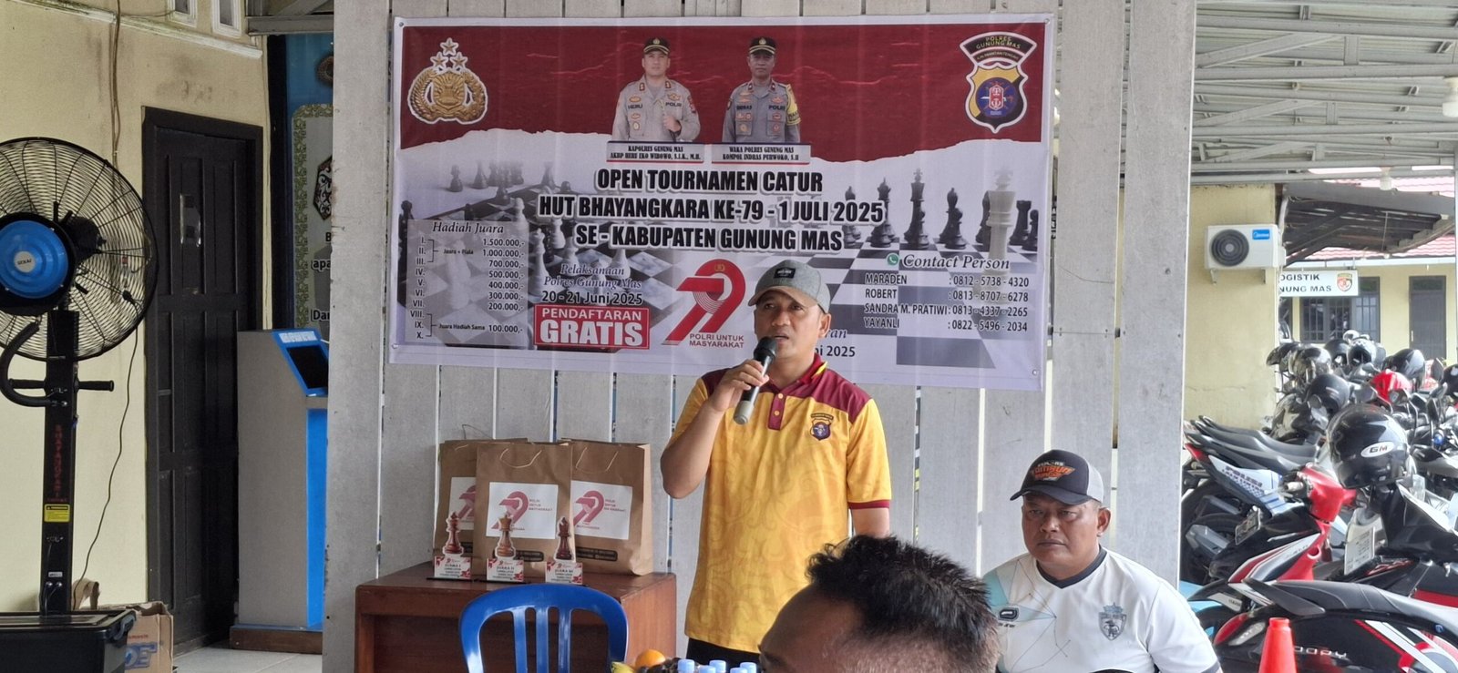 Asah Strategi di Papan Hitam Putih, Puluhan Pecatur se-Gunung Mas Bertarung di Turnamen Terbuka Hari Bhayangkara ke-79