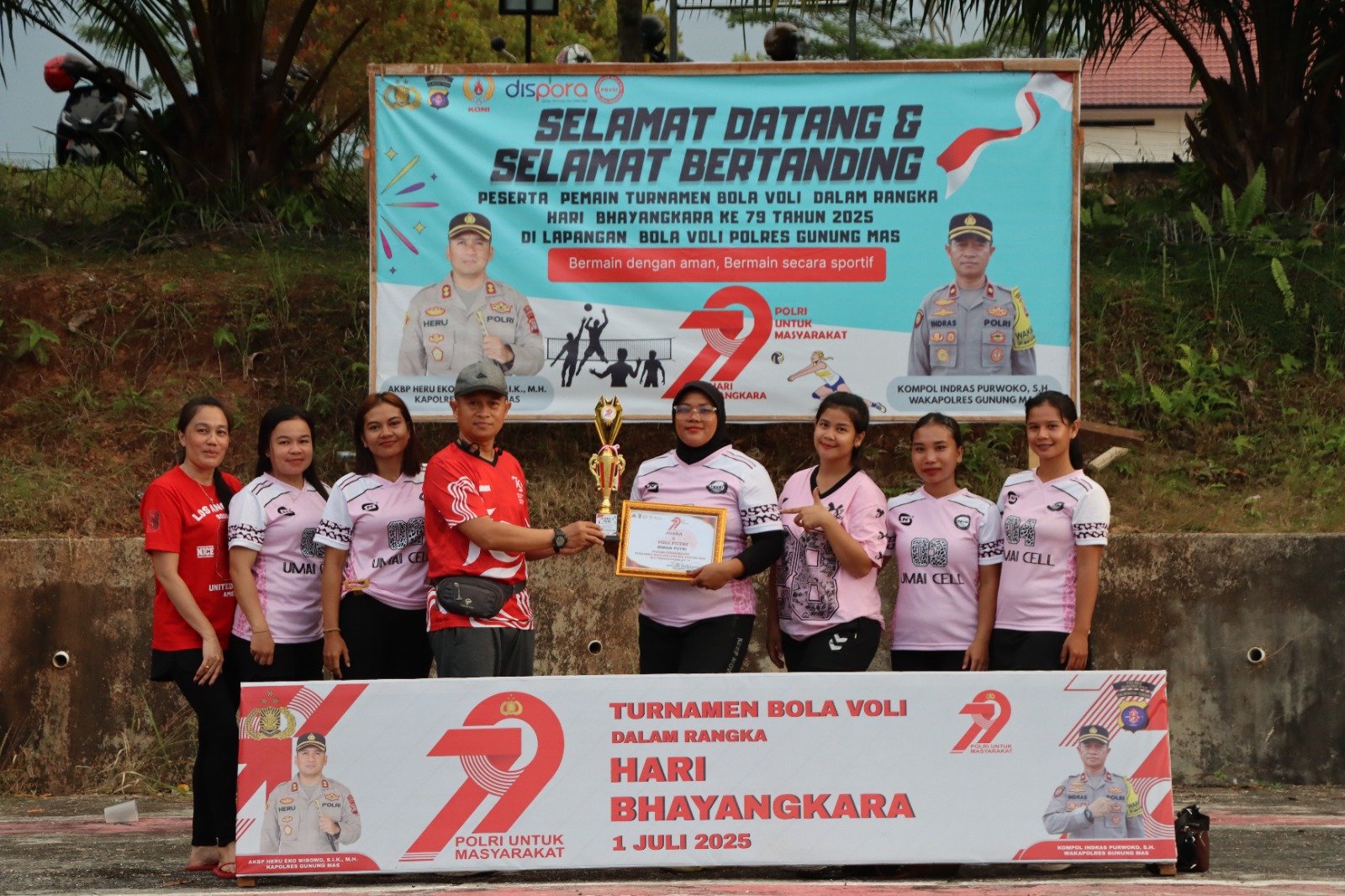 Gebrakan Smash Penentu, Srikandi Polres dan Bhayangkara A Kunci Gelar Juara di Final Meriah Hari Bhayangkara ke-79